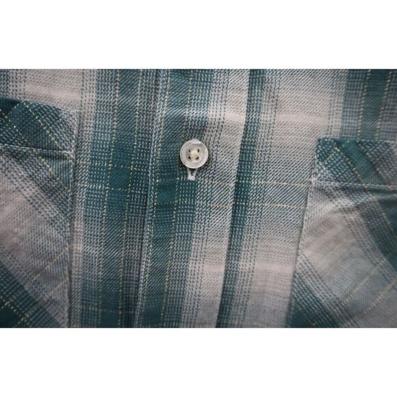 AMIRI Men's Sz L Green/Purple Distressed Ombré Plaid Button-Down L/S Shirt - Picture 14 of 16
